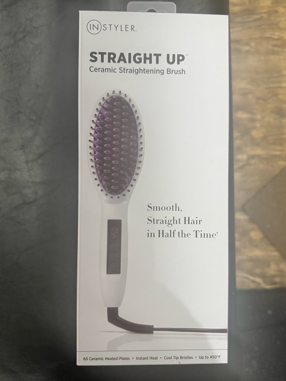 InStyler Straight Up Ceramic Straightening Brush — Purple